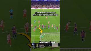 Momentum: Julian Alvarez Free Kick vs Barcelona Replay | Impossible Angle Goal #soccerplayer #shorts