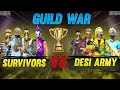 Survivors 🔥 VS Desi Army ❤️ || Friendly Clash Squad War #Survivors @Desigamers @Aghorigaming
