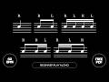 Basic Rhythms With Sticking for Drums | Play Along Sheet Music | 60 bpm