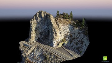 Cave Rock 3D Drone Model Animation | Lake Tahoe, NV