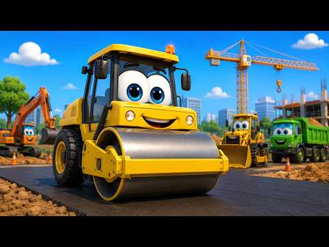 Chanson du Rouleau Compresseur 🚜| Chanson des Véhicules de Chantier|Comptines et Dessin pour Enfants