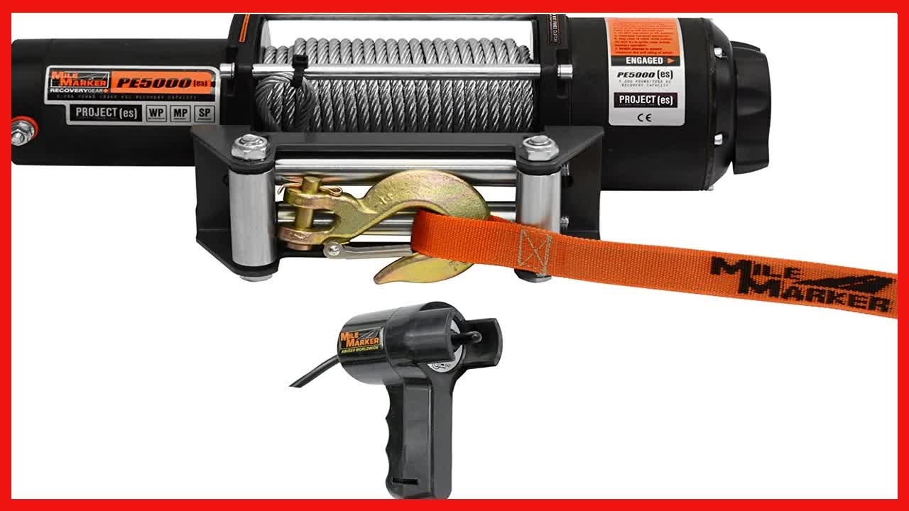 Mile Marker PE5000 UTV/Side-by-Side Electric Winch with Steel Cable - 5,000 lb. Capacity