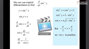 3.8 Derivatives of Inverse Trig Functions (optional)
