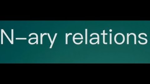 n-ary relations by group 1