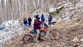 BOLTED TIRES HILL CLIMBING, ONLY 1 RIDER UP INSANE HILL!