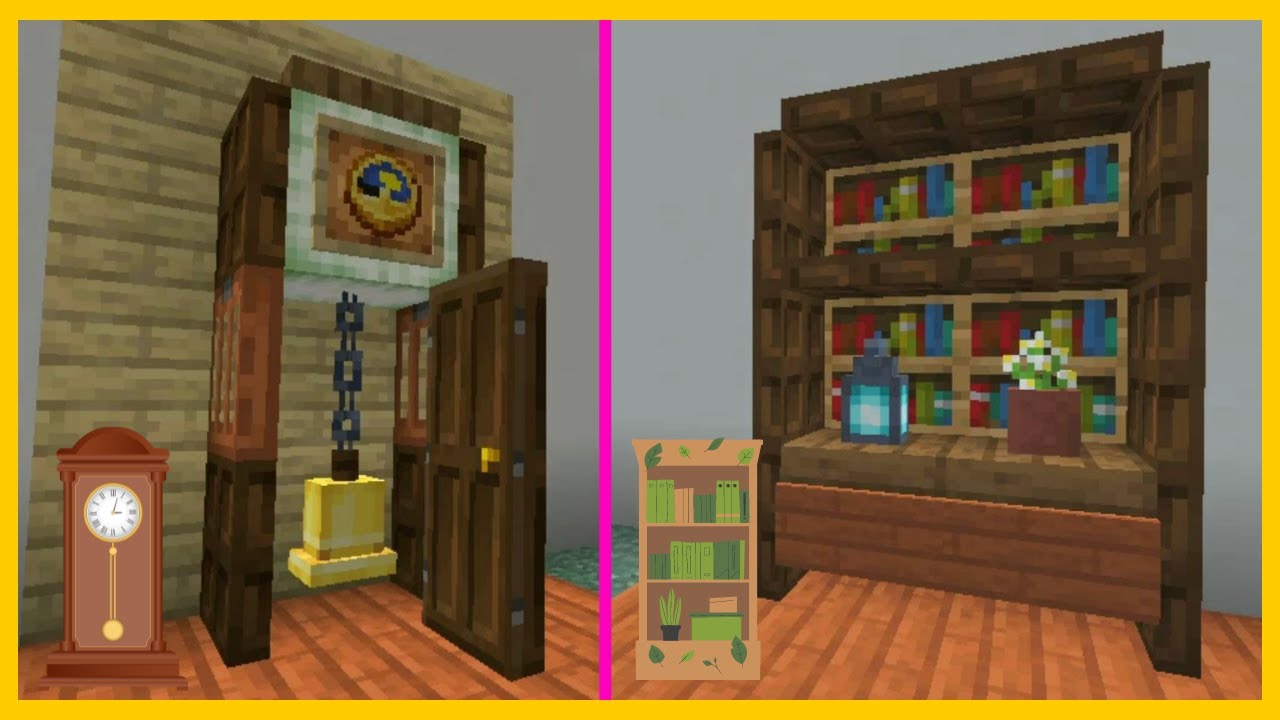 マイクラ風の棚 マイクラ】大きな古時計とちょっとお洒落な棚の作り方 ぐりほん