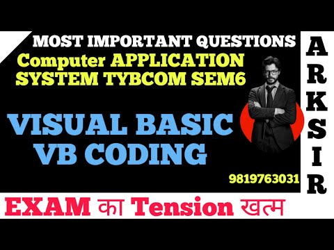 VISUAL BASIC VB CODE|2025TYBCOM Sem6|Computer APPLICATION  system |MUMBAI UNIVERSITYSolution|Ark sir