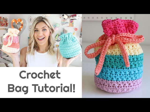 Emery Drawstring Bag Crochet Pattern - Learn How to Line a Crochet