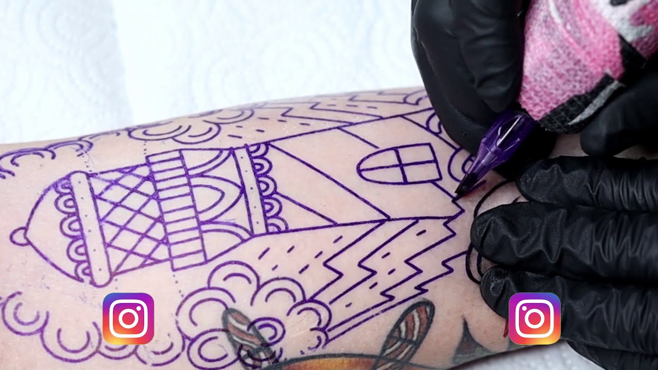 Олд скул татуировки замедленная съемка