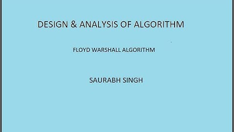 Floyd Warshall Algorithm