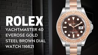 Rolex Yachtmaster 40 Everose Gold Steel Brown Dial Watch 116621 Review | SwissWatchExpo