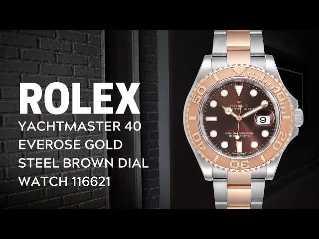 ブラウン シェーバー Rolex Yachtmaster 40 Everose Gold Steel Brown Dial Watch 116621