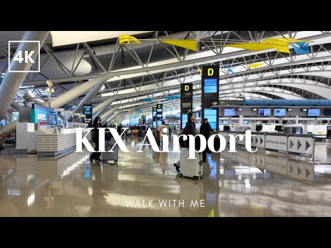 Osaka, اليابان | مطار Kansai (KIX) | المبنى 1 | جولة تفصيلية في مبنى الركاب 4K