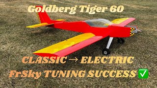 Tiger 60 EP Maiden 🔥 FrSky SR8 Gyro Setup & Tuning on X20RS