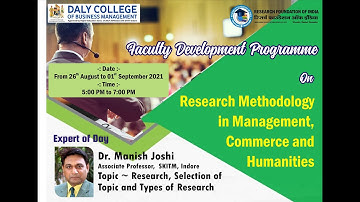 Day-1 FDP On Research Methodology in Management, Commerce and Humanities