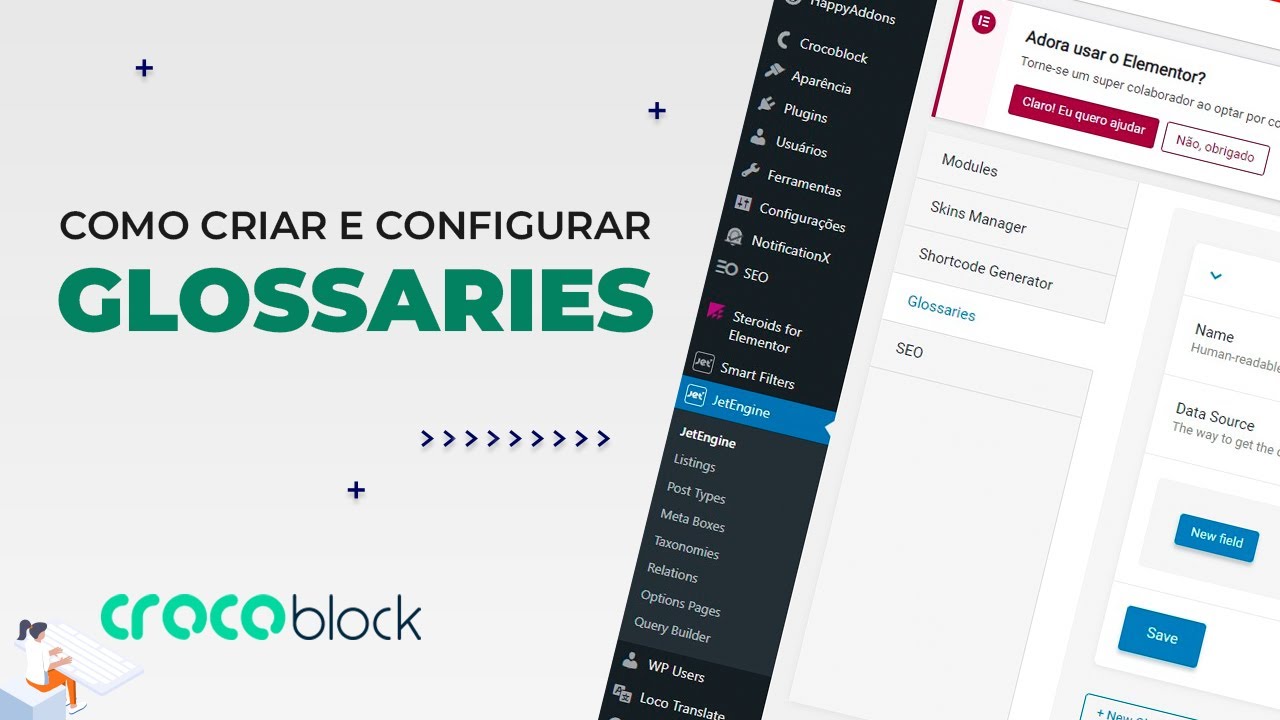 Como Criar e Configurar Glossaries (Glossários) JetEngine Crocoblock ...