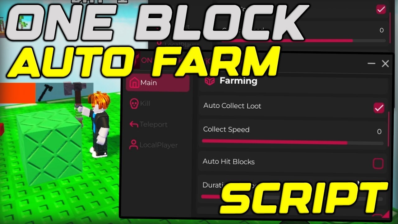[NEW] One Block Best Script Gui Auto Farm & Auto Upgrade All Tools To Diamond - Roblox 2025