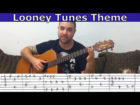 Tutorial: Looney Tunes Theme (Chet Atkins Arrangement) - W/ TAB (aka Merrily We Roll Along)