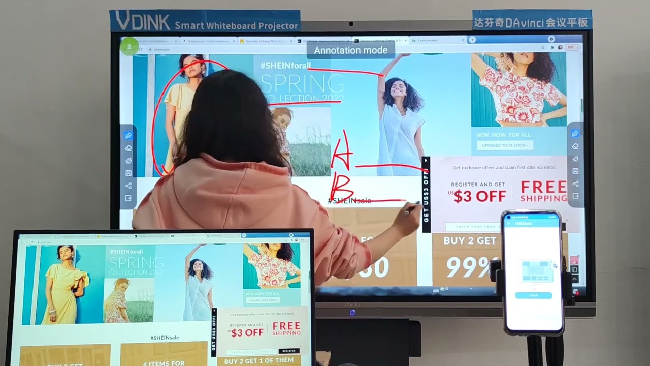 Vdink Am besten angepasste Touchscreen-Tafel für den Unterricht, interaktive Tafel,China Factory