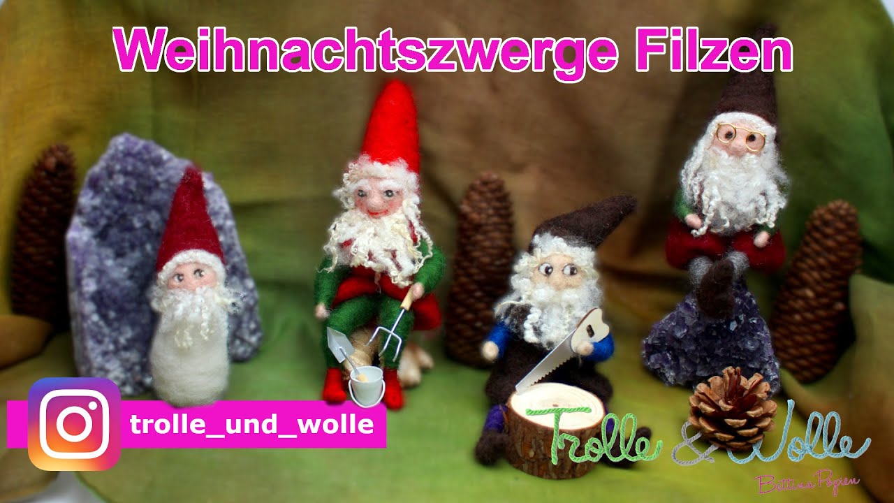 Filzanleitung Zwerg mit Brille aus Märchenwolle  / felting dwarf