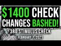 (‘UNBELIEVABLE’ CHANGE IN $1400 CHECK) $2000 THIRD STIMULUS CHECK UPDATE & STIMULUS PACKAGE 2/7/2021