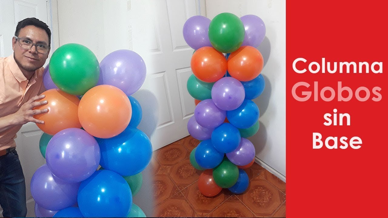 columna de globos sin base - YouTube