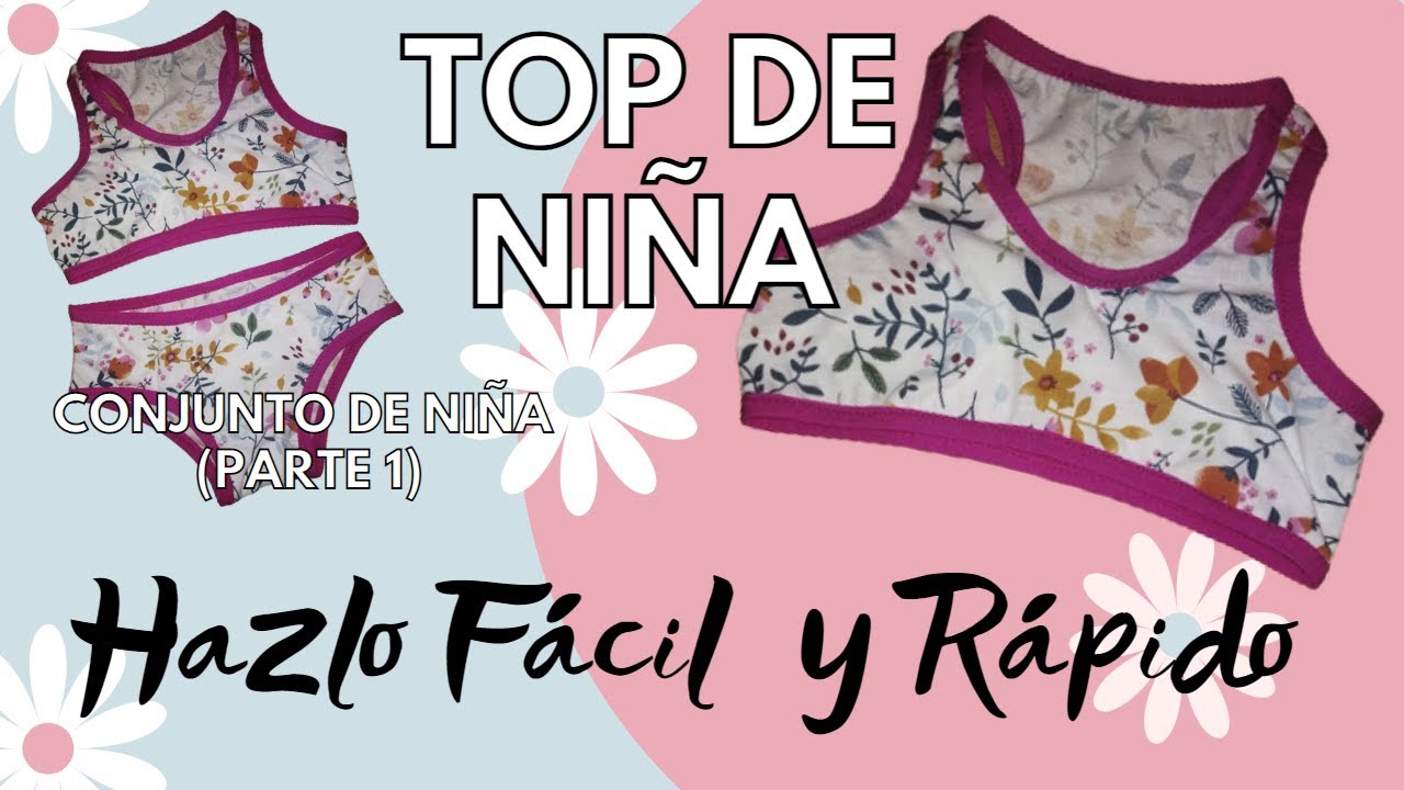 💥CÓMO hacer TOP/corpiño de Niña IDEA de 💰negocio desde casa  Conjunto con Panty🎯 Moldes GRATIS