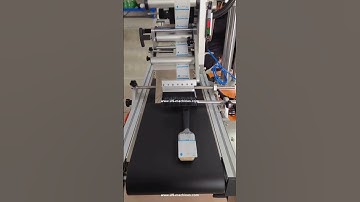 Automatic furnish brush top flat surface side labeling machine labeling line video