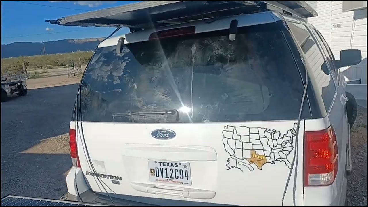 Testing solar rack on Ford Expedition for camping
