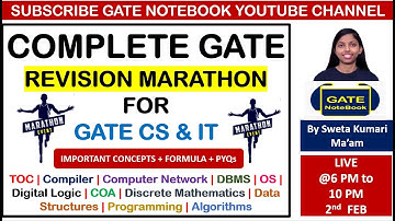 COMPLETE GATE REVISION MARATHON FOR GATE CS & IT | Important Concepts + GATE PYQs + Formulae
