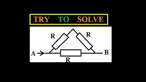 Three identical resistors. If the p.d between points A and B is V, what is the current I?