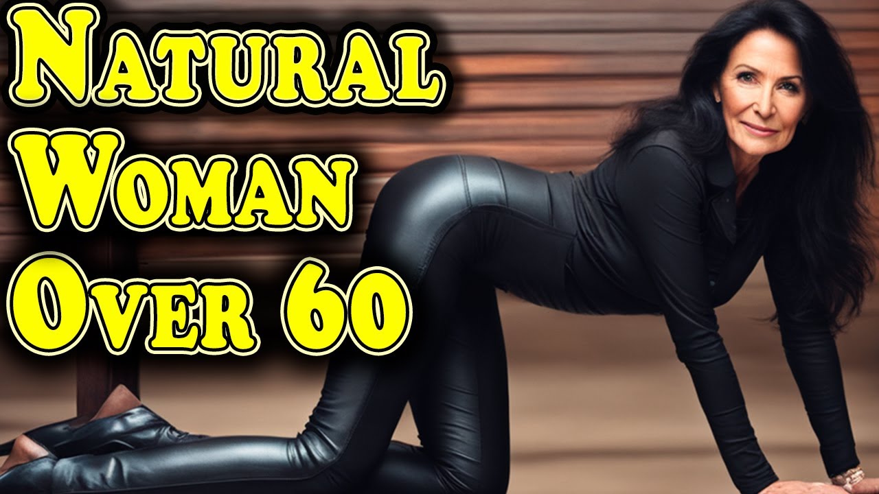 Natural Old Woman Over 60 ! Stunning Leather Leggings For Older