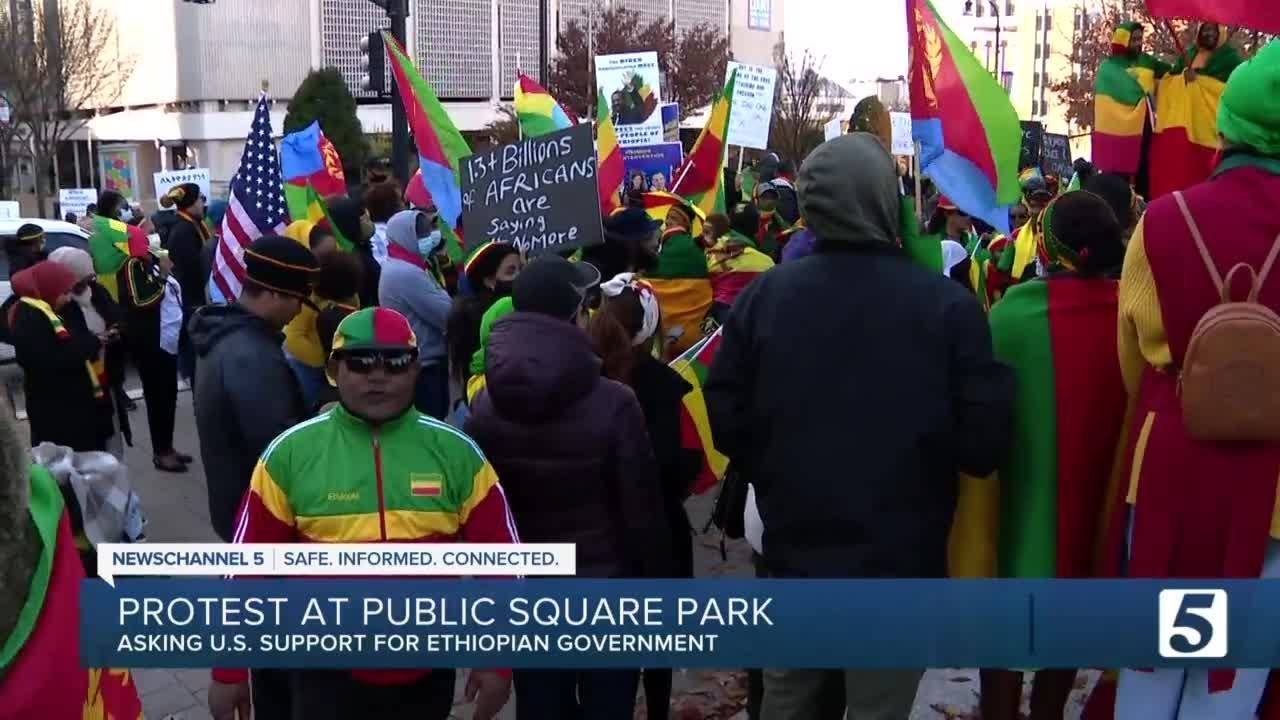 Local Ethiopians in Nashville call for support at Public Square Park