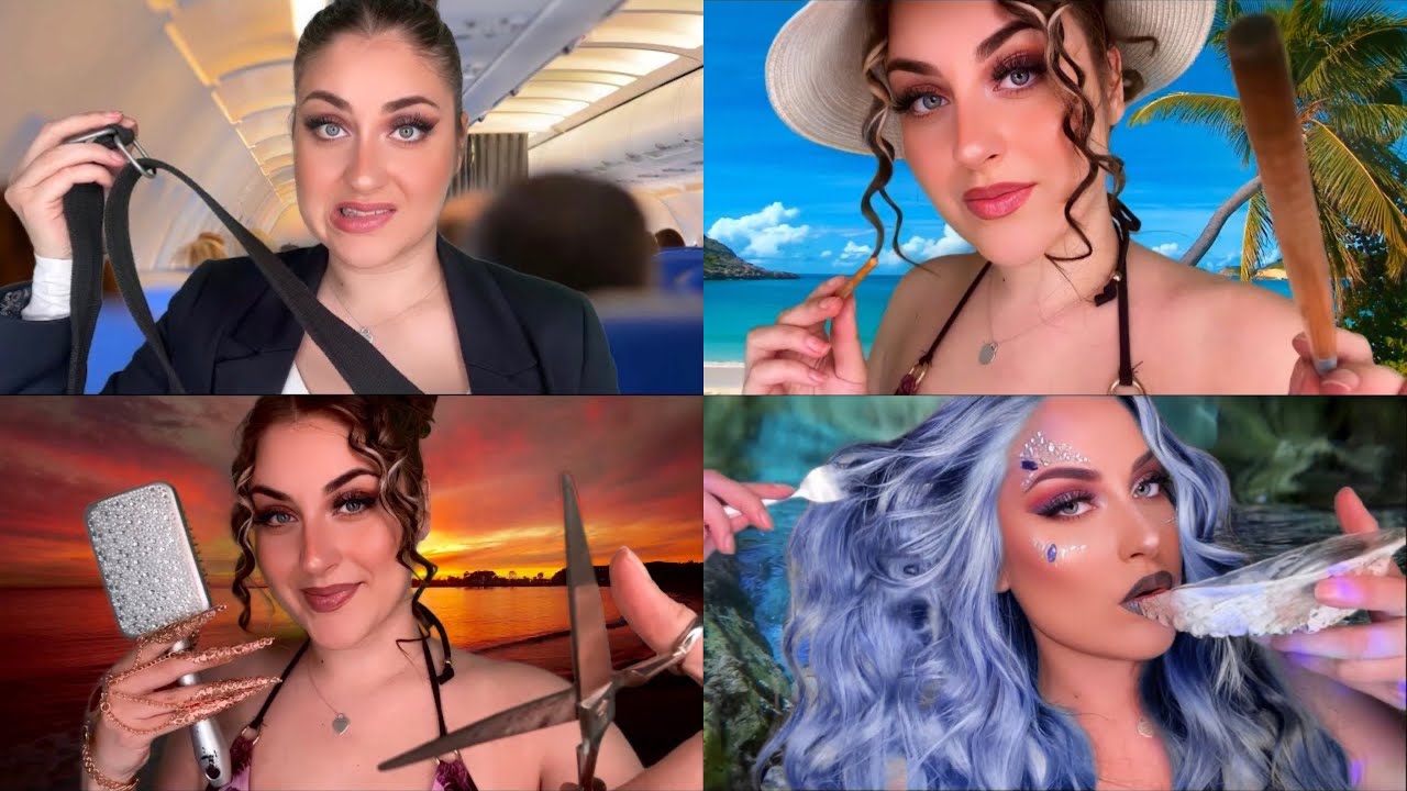 ASMR Vom falschen Flieger ins Paradies ✈️ Massage, Flight, Friseur, Mermaid Roleplay (deutsch)