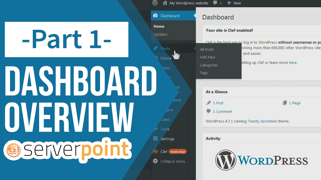 WordPress Tutorial Series : Overview of Dashboard - YouTube