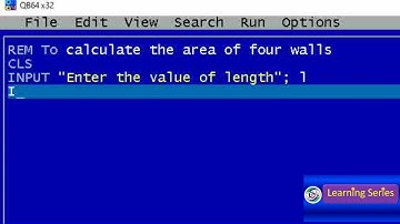 QBASIC program to calculate the area of four walls #programming #qbasic  Learning Series