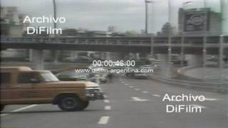 Facundo Suarez Lastra inaugura la autopista 9 de Julio - 1989