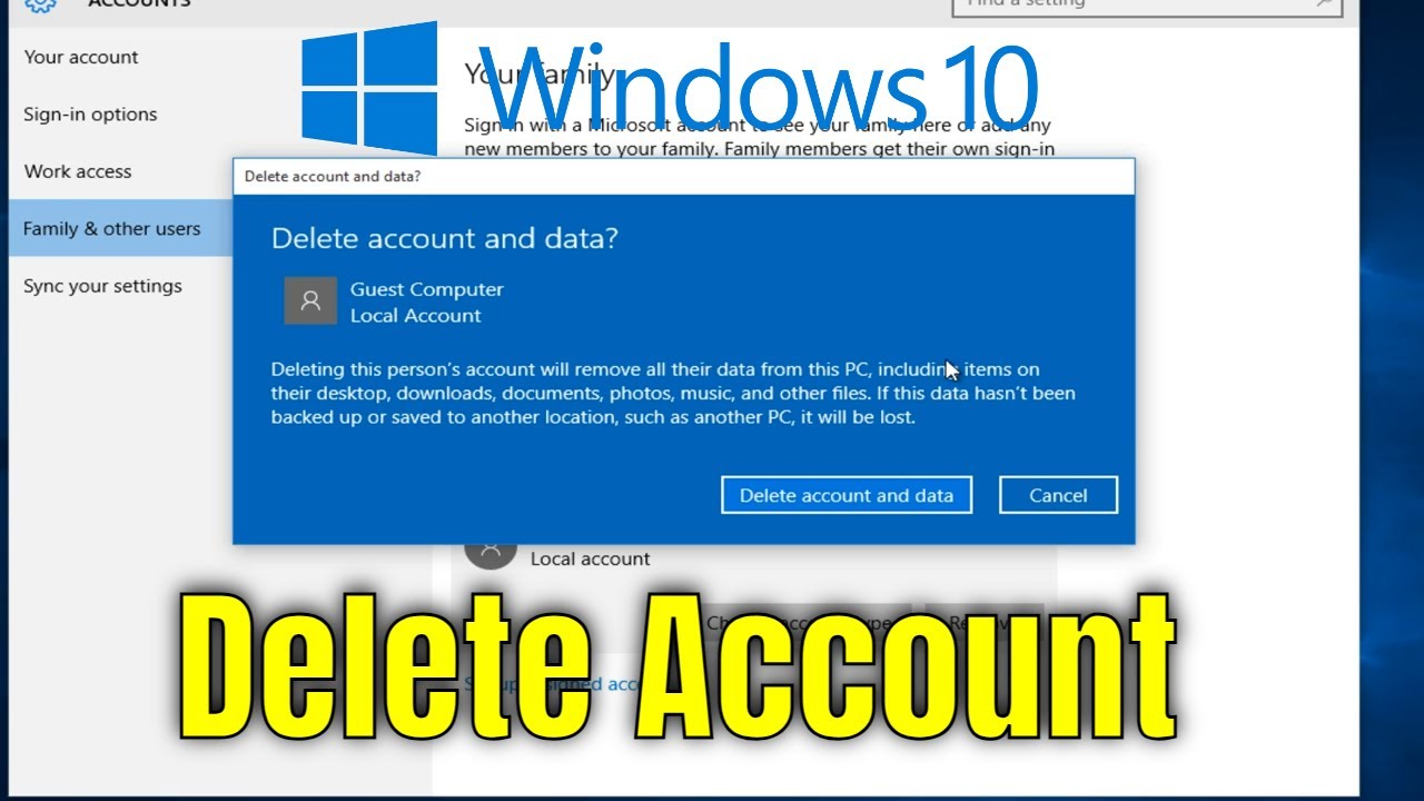 Update How To Delete A User Account In Windows 10