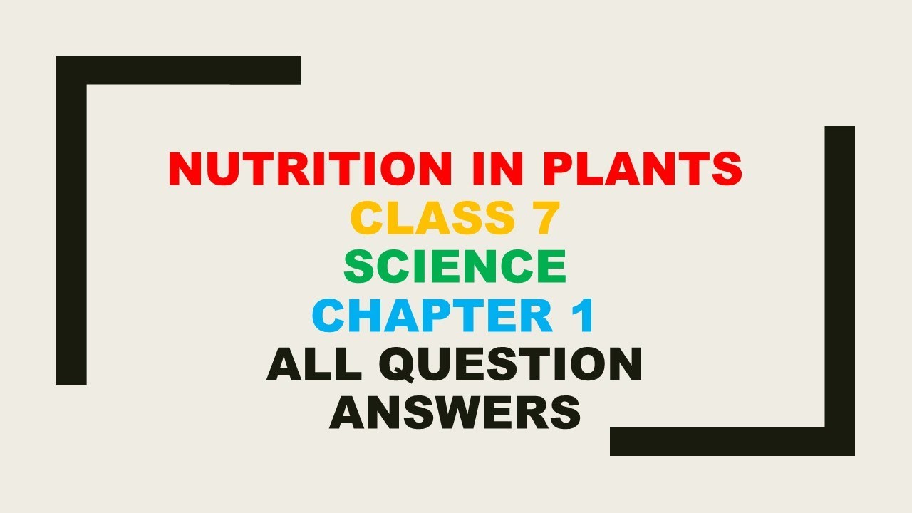 Chapter-1 | nutrition in plants | question and answers| class-7 - YouTube