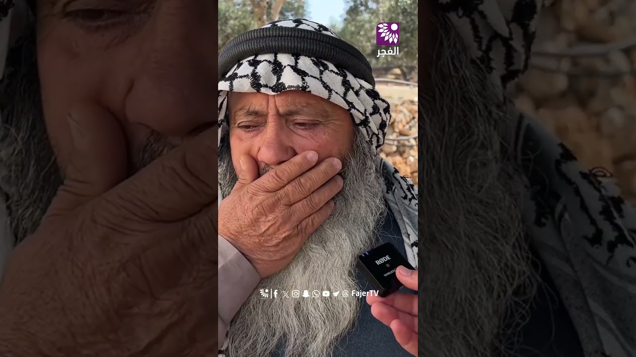 بدموع يملؤها القهر، يصف فايق ناصر اعتداء المستوطنين على مسجد أبو بكر الصديق ومحاولة حرقه في عقربا