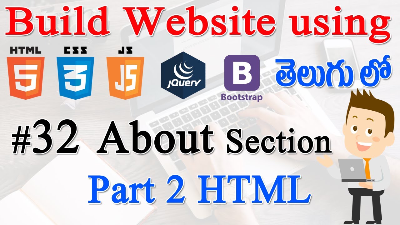 #32 How to Build Website using Html, CSS, JS, jQuery, Bootstrap - About ...
