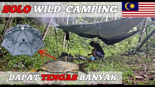 24 Hours Solo Wild Camping in Forest | Dapat Ratusan Ikan TENGAS | Bubu Payung Stream Fishing