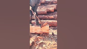 The process of splitting wood   good tools and methods can increase efficiency