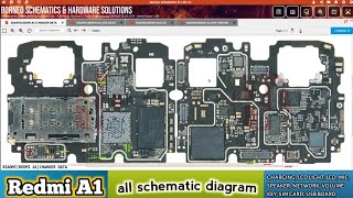 Redmi A1 all schematic diagram charging lcd light lcd mic speaker network volume key sim card usb