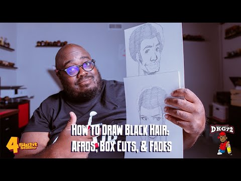 COMO DESENHAR CABELO PRETO: AFROS, CORTES Caixa, e desbota