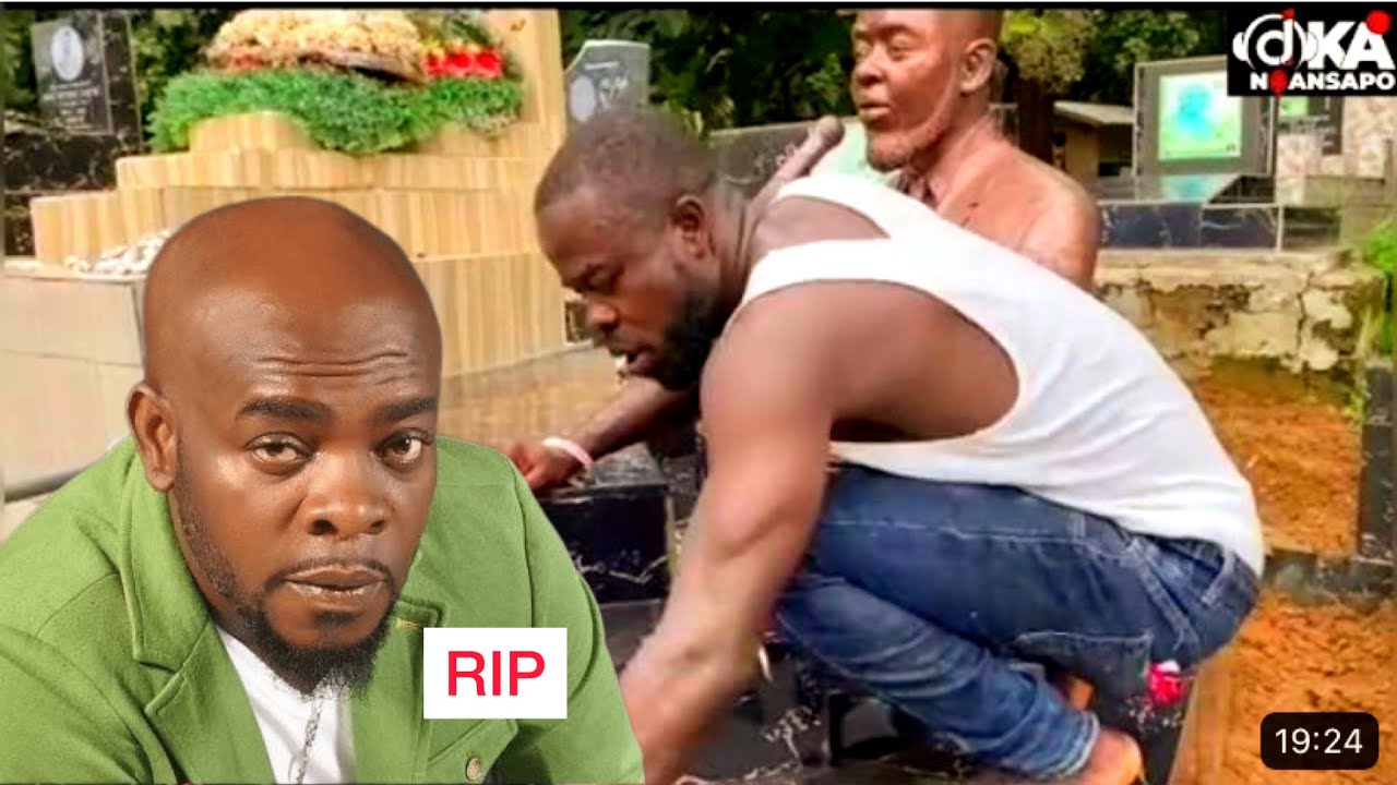 The Late Kofi B's Brother Junior Kofi B Visits His Grave Yard, So Sad😭