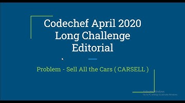 Problem - Sell All the Cars | April 2020 Long Challenge
