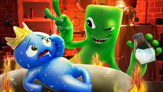 GREEN Want To Cook BLUE | RAINBOW FRIENDS Sad Back Story | Rainbow Friends 3D Animation