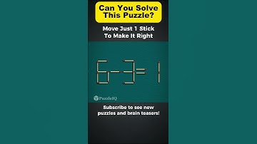 🔥 Logic Puzzle: Move 1 Stick to Make It Right! 😉