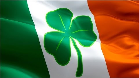 Irish waving flag. Saint Patrick 3d Shamrock flag waving. Sign of Ireland‎. Irish flag Full HD